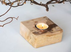 Candleholder - petrified wood