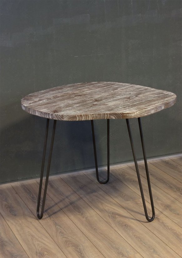 Dinning table - massiv wood board - metal legs
