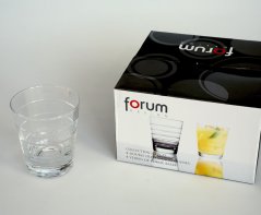 Glas 0,25 l - 4er-set - transparentglas, geschliffene streifen