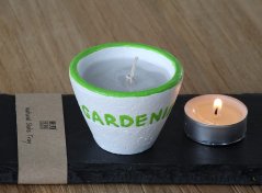 Kerze - aroma gardenie - in keramik, duftend