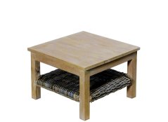 Beistelltisch - Mango Holz und Natural Rattan