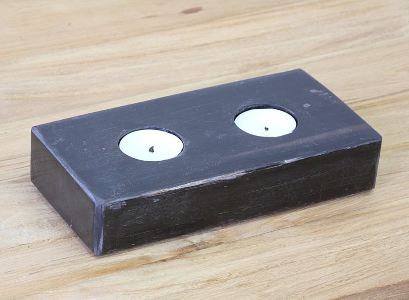 Candleholder - petrified wood