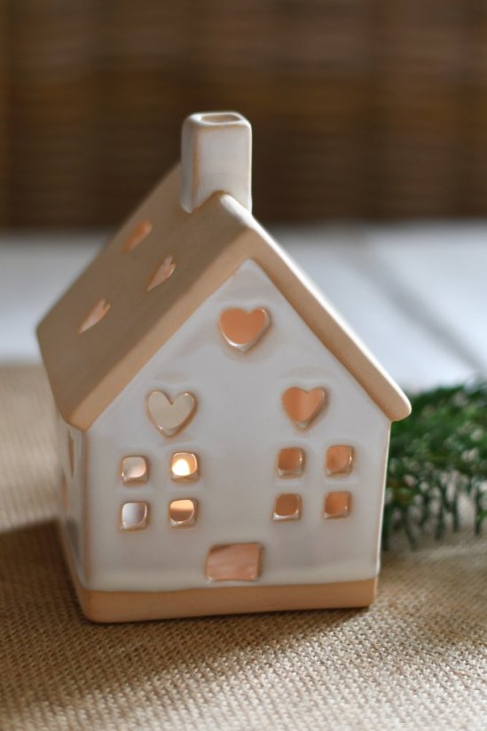 Ceramic house - candle lantern