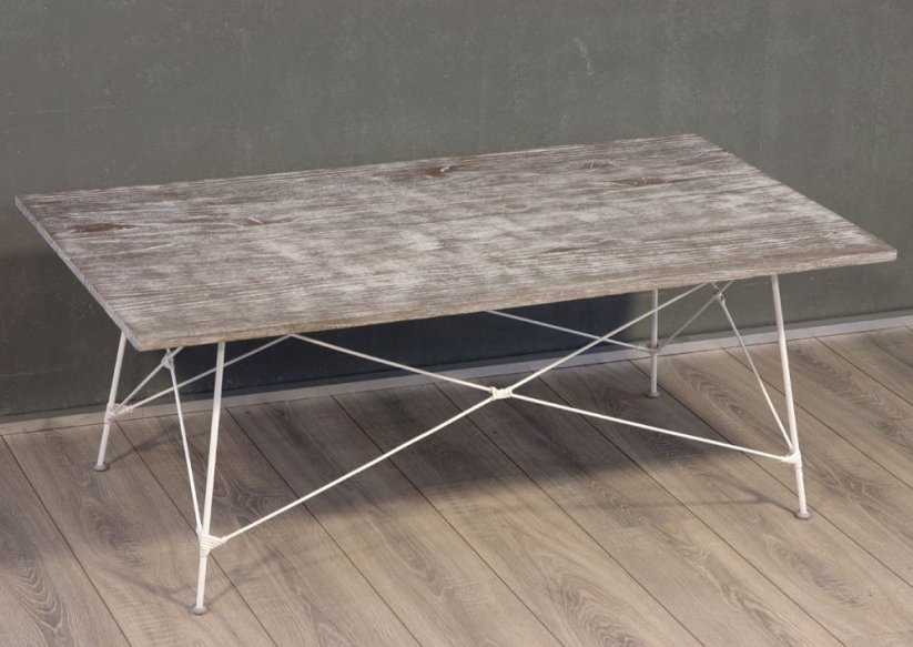 Table - massiv wood board - metal legs