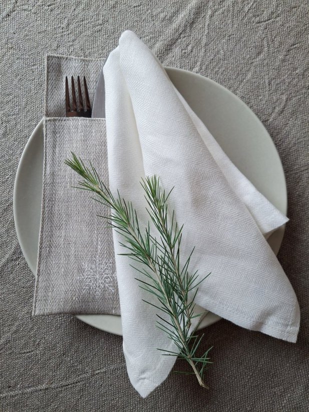 Bestecktasche - 100% leinen