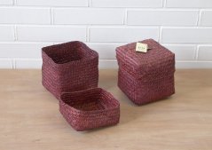 Basket with lid - sea grass