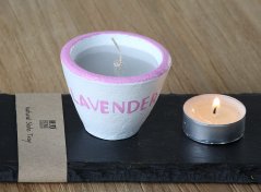 Kerze - aroma lavendel - in keramik, duftend