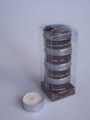 Kerzen in metallverpackung - set - 4 stück, duftend