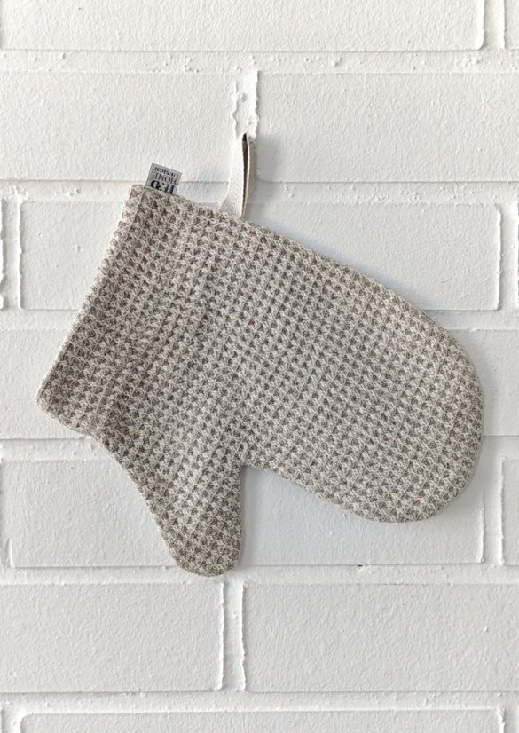 Massage gloves - 100% linen - waffle