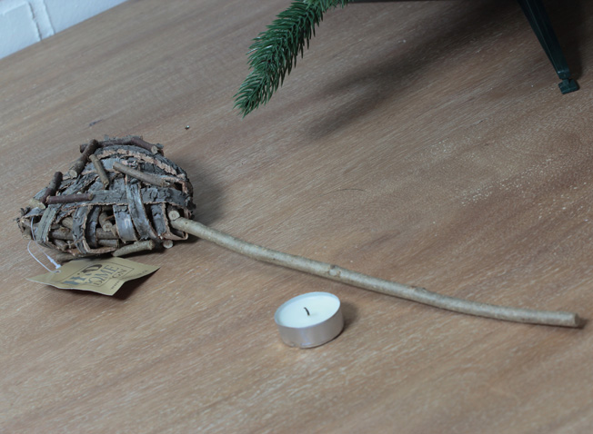 Dekorace zapichovací - srdce - přírodní materiál