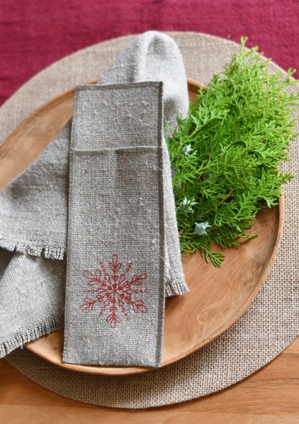 Cutlery pocket - 100% linen