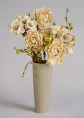 Arrangement of permanent value (celulose flowers+vase)