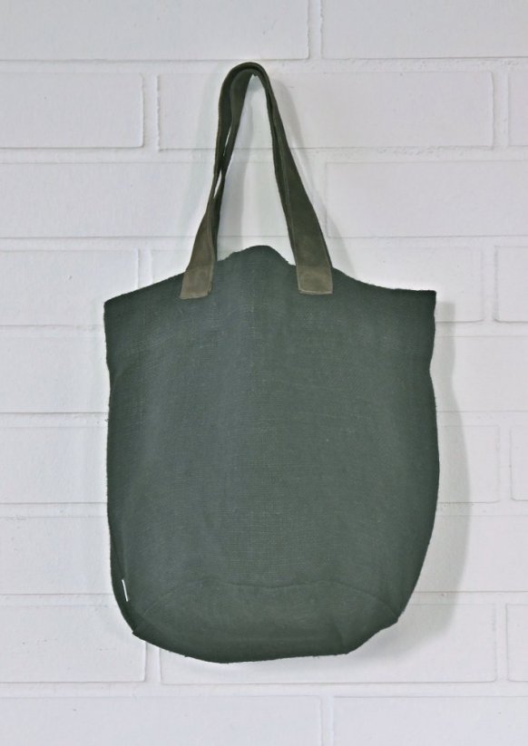 Bag - 100% linen + leather