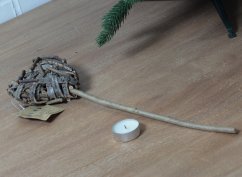 Dekorace zapichovací - srdce - přírodní materiál
