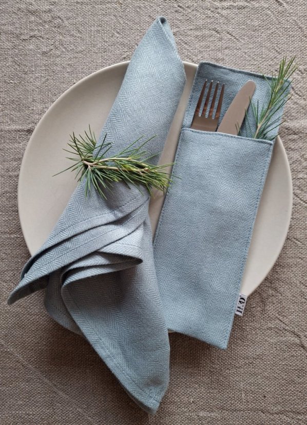 Cutlery pocket - 100% linen