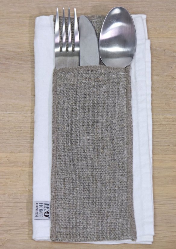 Cutlery pocket - 100% linen