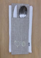 Cutlery pocket - 100% linen
