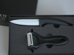 Nůž keramický+škrabka - sada - dárkové balení