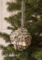 Deko-anhänger - kugel, 8 cm - rinde