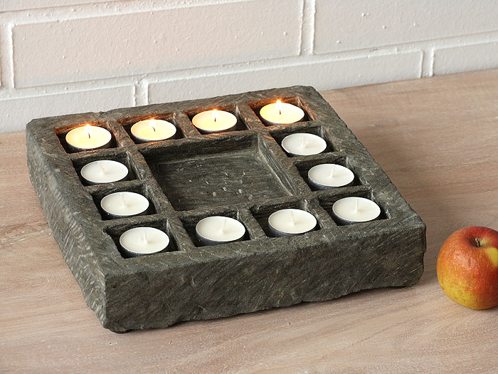 Candleholder - rock - andesit, handmade