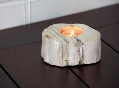 Candleholder - petrified wood