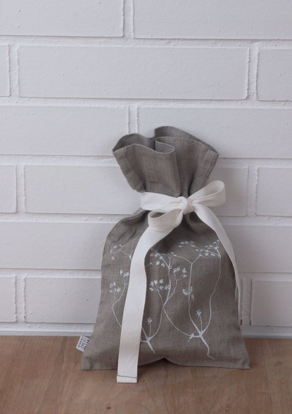 Drawstring bag - 100% linen