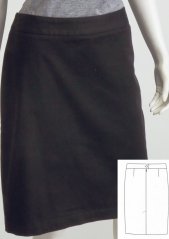 Ladies classic skirt, slit at the back side - 100% cotton