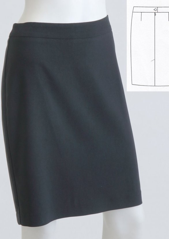 Ladies classic skirt - 96% cotton, 4% elastane - Size: 34