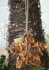 Hanging decoration - star - fruit shells