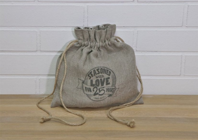 Drawstring bag - 100% linen