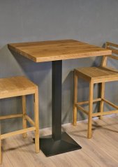 Flexi bar table, ash, central metal leg