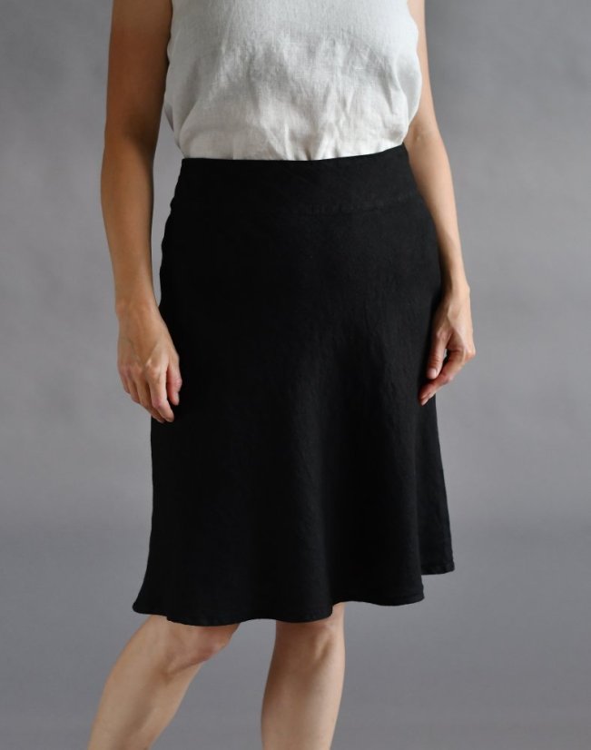 Lněná sukně po kolena