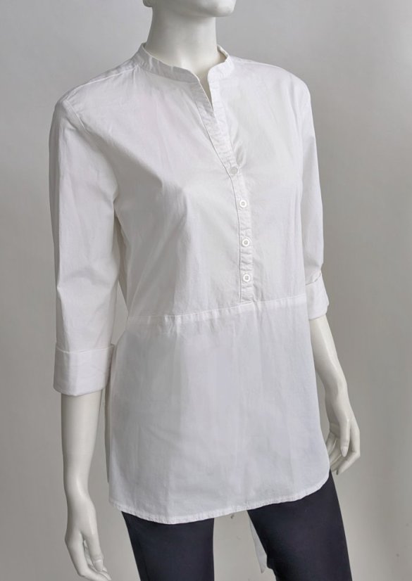 Damen Bluse - 96% baumwolle, 4% elastan - Weiss - Größe: 40