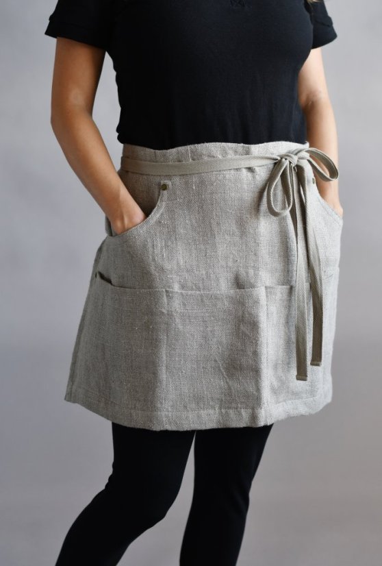 Dámská zástěra - obsluha - 100% len