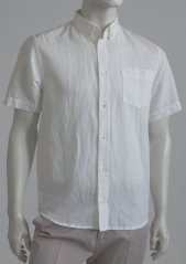 Pánská košile - krátký rukáv - 48% len, 52% bavlna