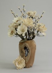 Arrangement of permanent value (celulose flowers+vase)