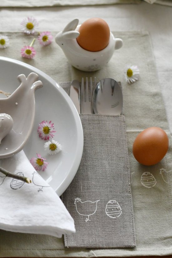 Cutlery pocket - 100% linen