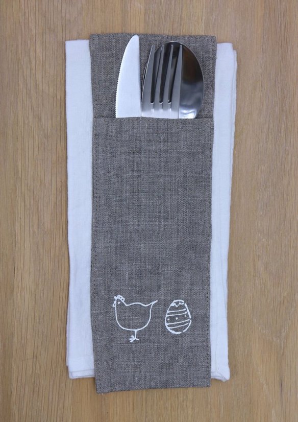 Cutlery pocket - 100% linen