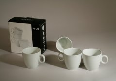 Mugs - set 4 piece - height 9 cm - porcelain (volume 0,25 l)