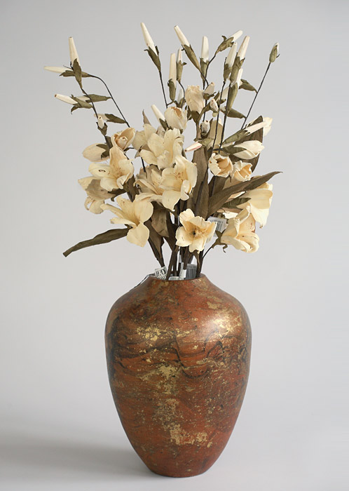 Arrangement of permanent value (celulose flowers+vase)
