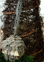 Hanging decoration - ball 8 cm - bark