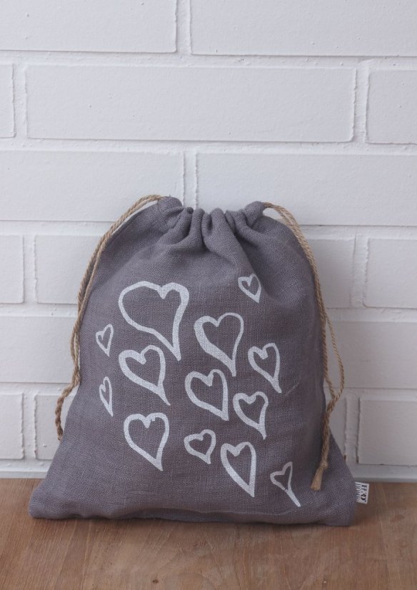 Drawstring bag - 100% linen