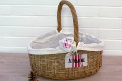 Basket with innerlining- rattan - slimit