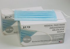 Disposable protective masks 50 pieces, BFE (bacterial filtration efficiency )>= 95%