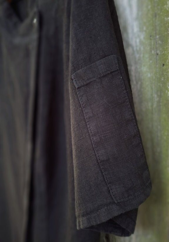 Dámský lněný kuchařský rondon - černý - Velikost: XL