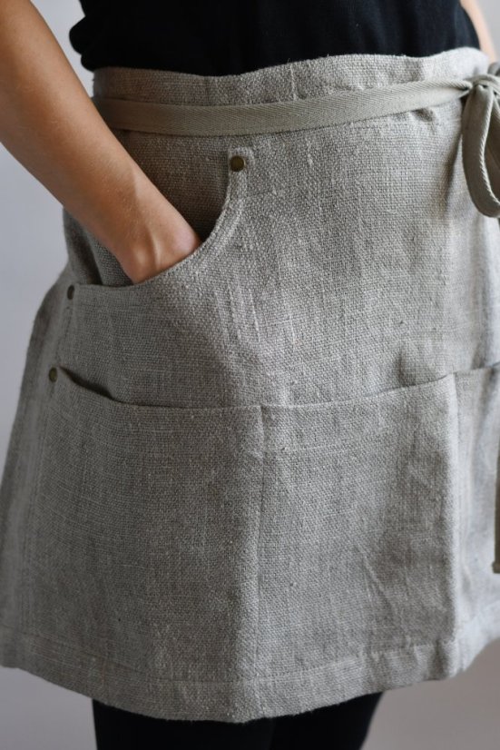 Dámská zástěra - obsluha - 100% len