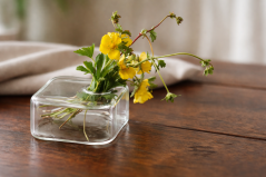 Kleine vase čtvercová nízká - glas