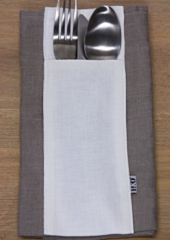 Cutlery pocket - 100% linen