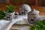 cup and saucer with reindeer - ceramics