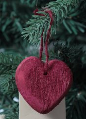 Hanging decoration - heart - wood